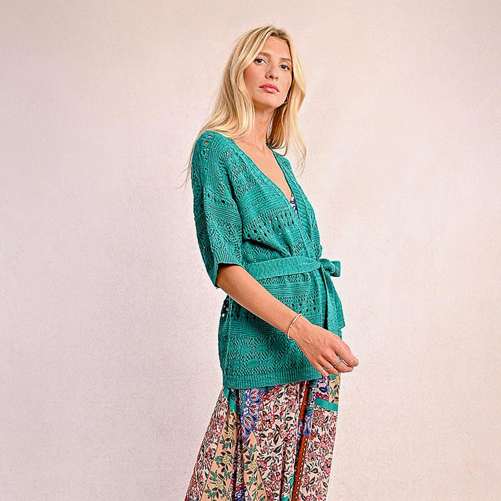 GILET MOLLY MAILLE GREEN