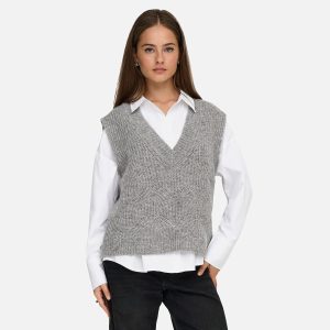 GILA VNECK VEST MED GREY - Image 3