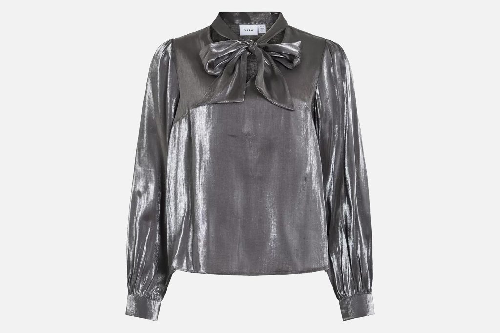 VIESSA SHIMMER SHIRT SILVER