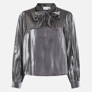VIESSA SHIMMER SHIRT SILVER - Image 1