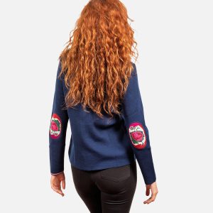 PULL V BLEU ROYAL ROSES – Image 2