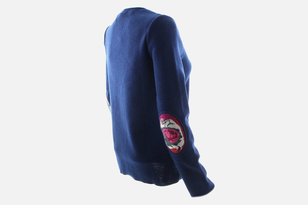 PULL V BLEU ROYAL ROSES