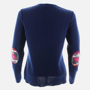 PULL V BLEU ROYAL ROSES – Image 7