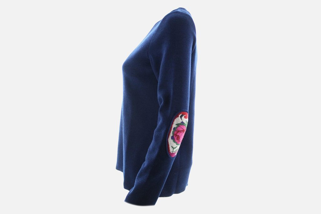 PULL V BLEU ROYAL ROSES