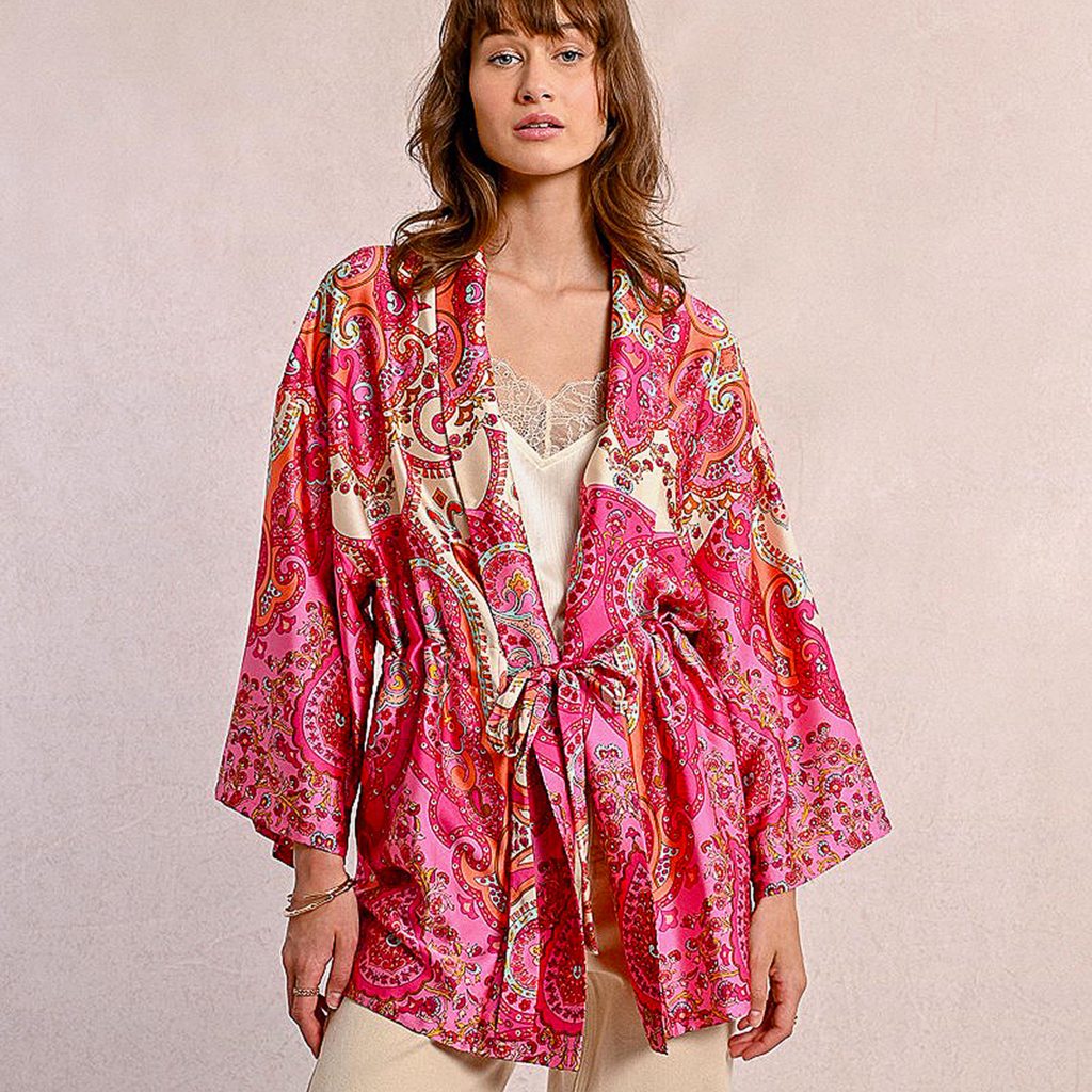 KIMONO IMP MOLLY PINK PRINT