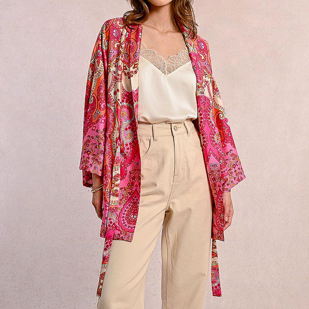 KIMONO IMP MOLLY PINK PRINT