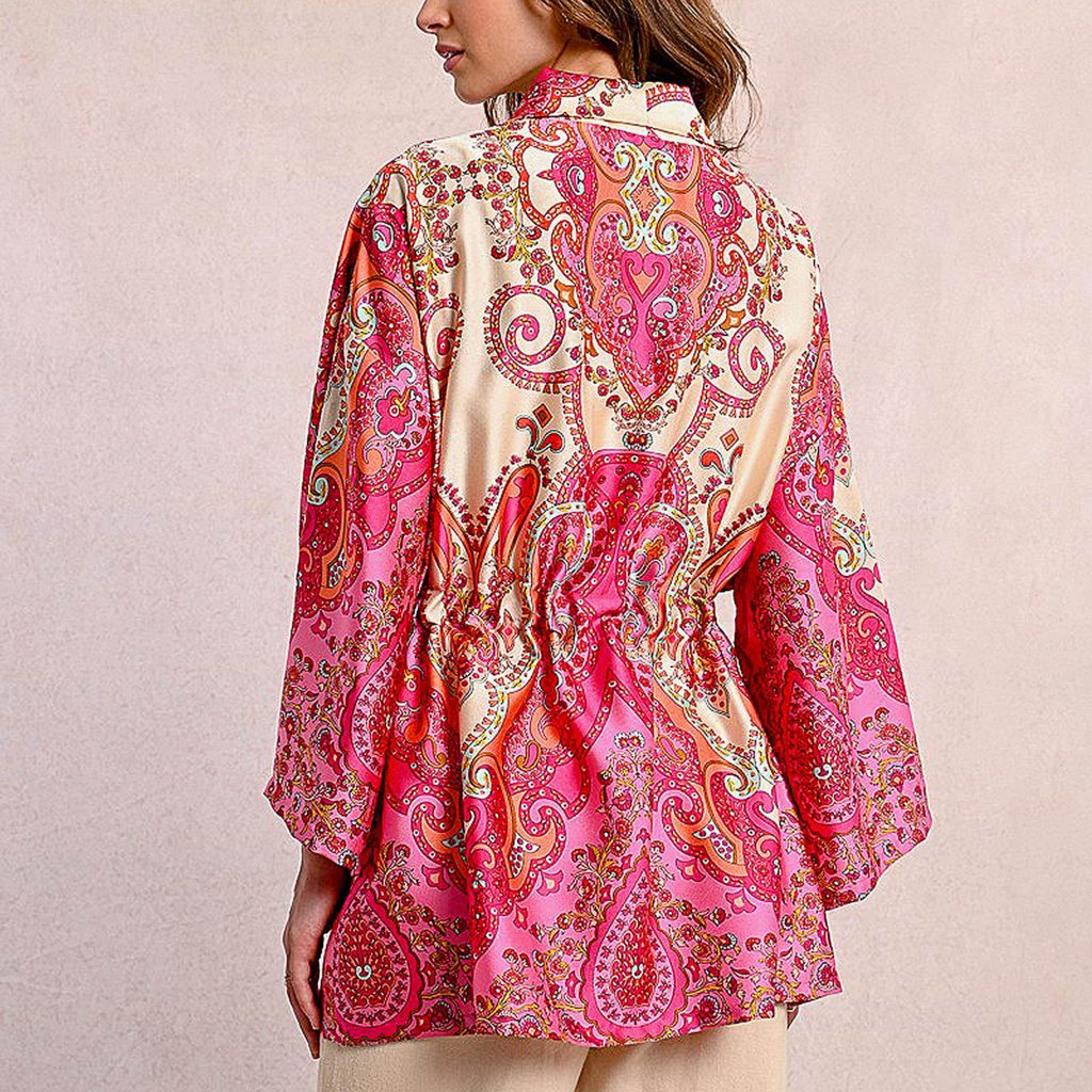 KIMONO IMP MOLLY PINK PRINT
