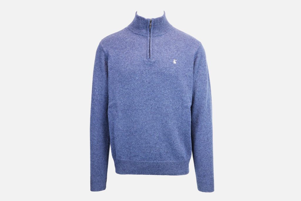 PULL HARRY HALF ZIP DENIM BLUE