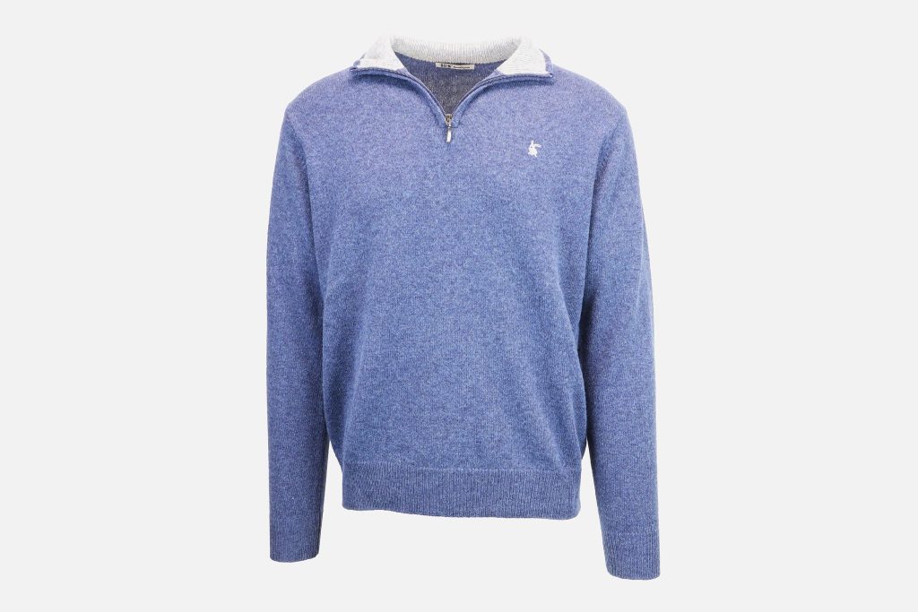 PULL HARRY HALF ZIP DENIM BLUE