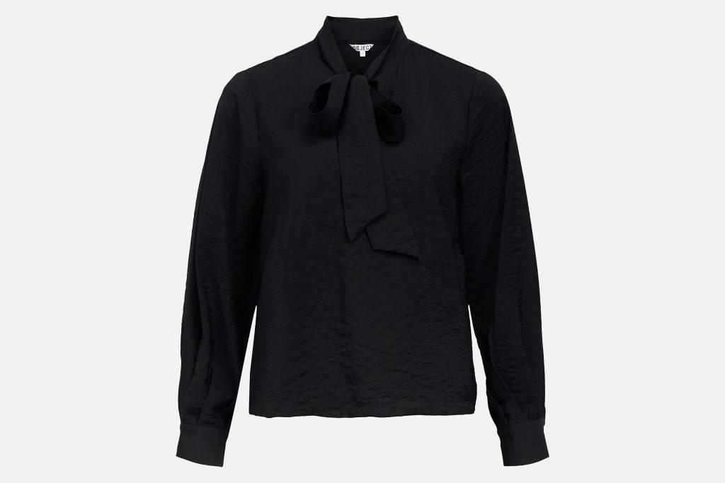 JACIRA BOW SHIRT BLACK