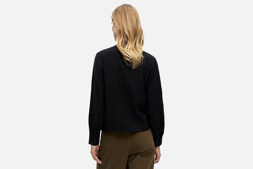 JACIRA BOW SHIRT BLACK