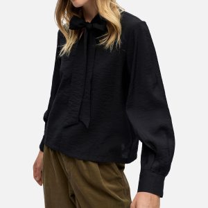 JACIRA BOW SHIRT BLACK – Image 4
