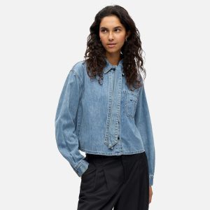 VILMA DENIM SHIRT MED BLUE – Image 2