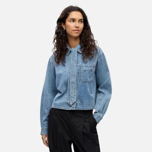 VILMA DENIM SHIRT MED BLUE – Image 4