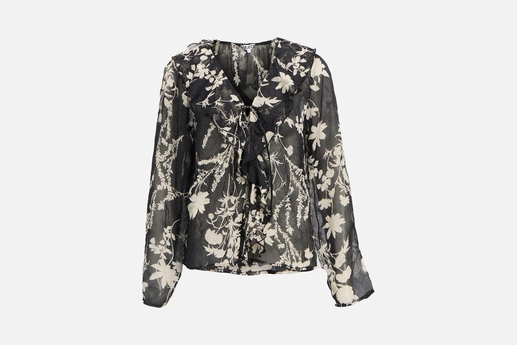 PEARL TOP BLACK FLOWERS