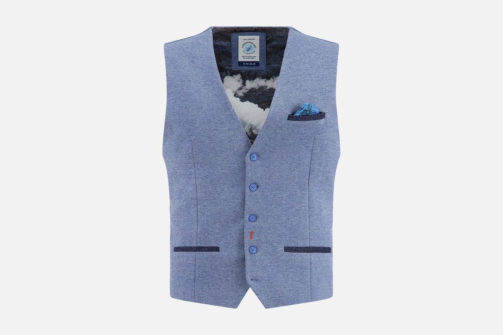WAISTCOAT PIQUE JEAN BLUE