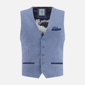 WAISTCOAT PIQUE JEAN BLUE – Image 1