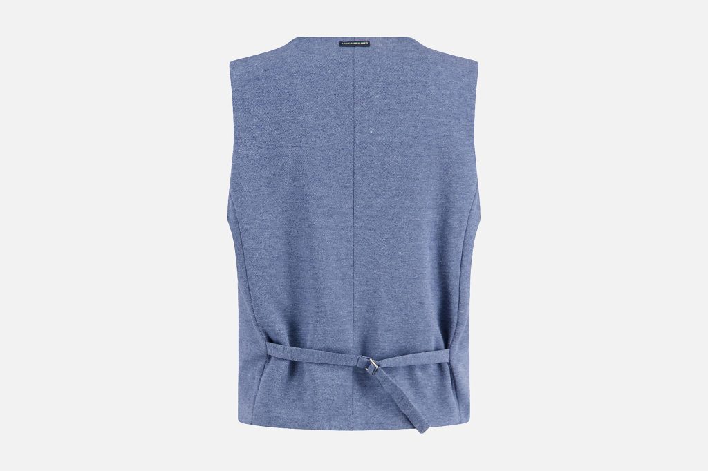 WAISTCOAT PIQUE JEAN BLUE