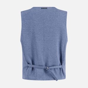 WAISTCOAT PIQUE JEAN BLUE – Image 2