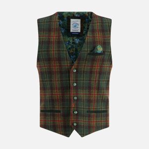WAISTCOAT TARTAN DK GREEN - Image 1