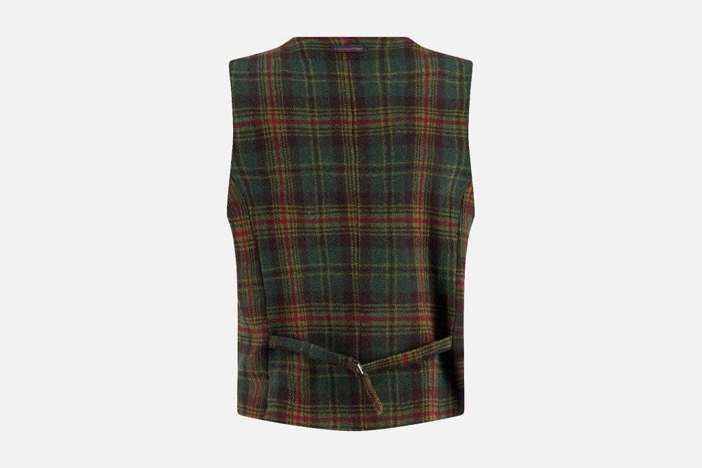 WAISTCOAT TARTAN DK GREEN