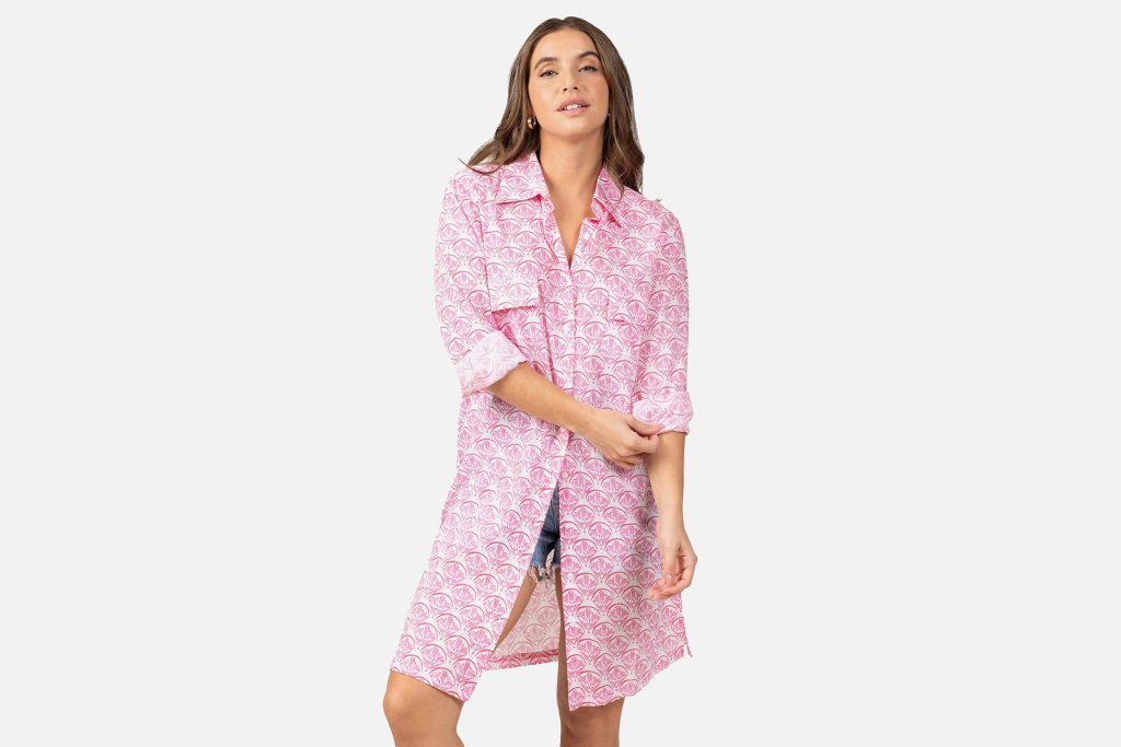 ROBE CHEMISE LOTUS ROSE POUDRE