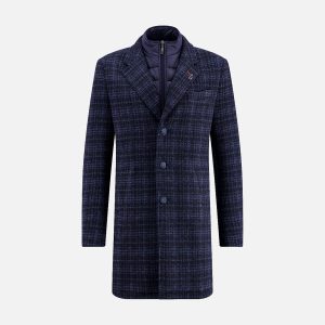 OVERCOAT CHECK DK NAVY - Image 1
