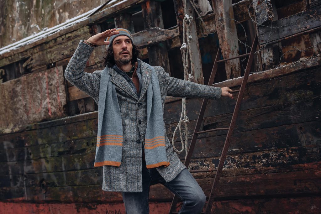 OVERCOAT CHECK DK GREY