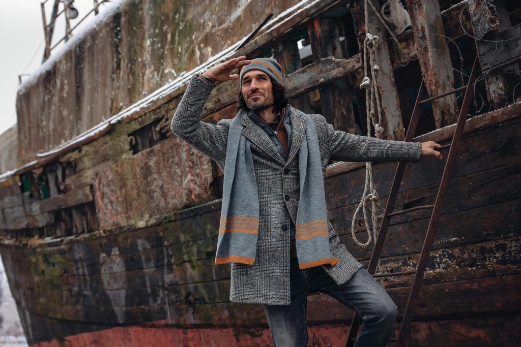 OVERCOAT CHECK DK GREY