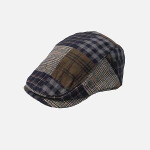 FLAT CAP CHECK DARK GREEN – Image 1