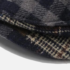 FLAT CAP CHECK DARK GREEN – Image 2