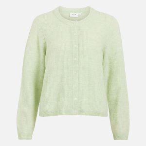 ORY O NECK CARDI SMOKE GREEN – Image 1