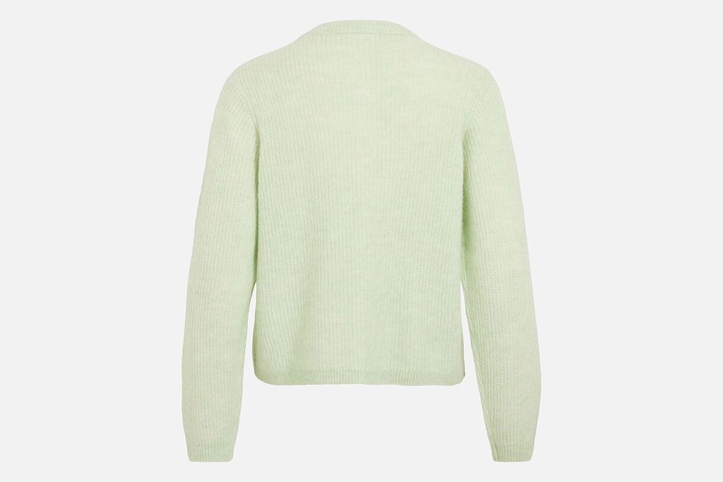 ORY O NECK CARDI SMOKE GREEN