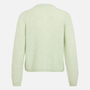 ORY O NECK CARDI SMOKE GREEN – Image 2