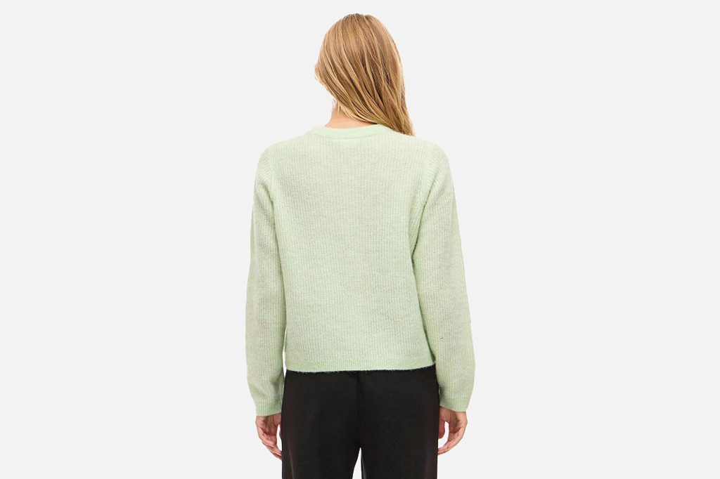 ORY O NECK CARDI SMOKE GREEN