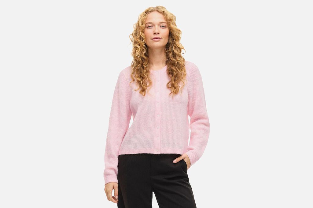 ORY O NECK CARDI CHERRY BLOSSOM