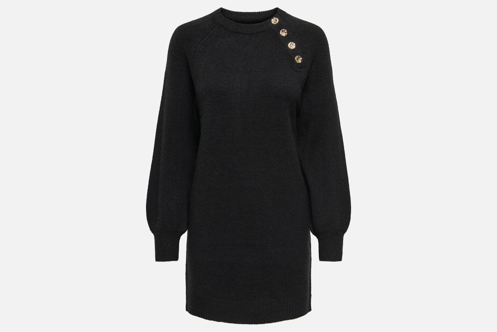 EMMA BUTTON DRESS BLACK