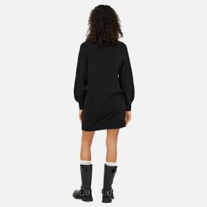 EMMA BUTTON DRESS BLACK – Image 3
