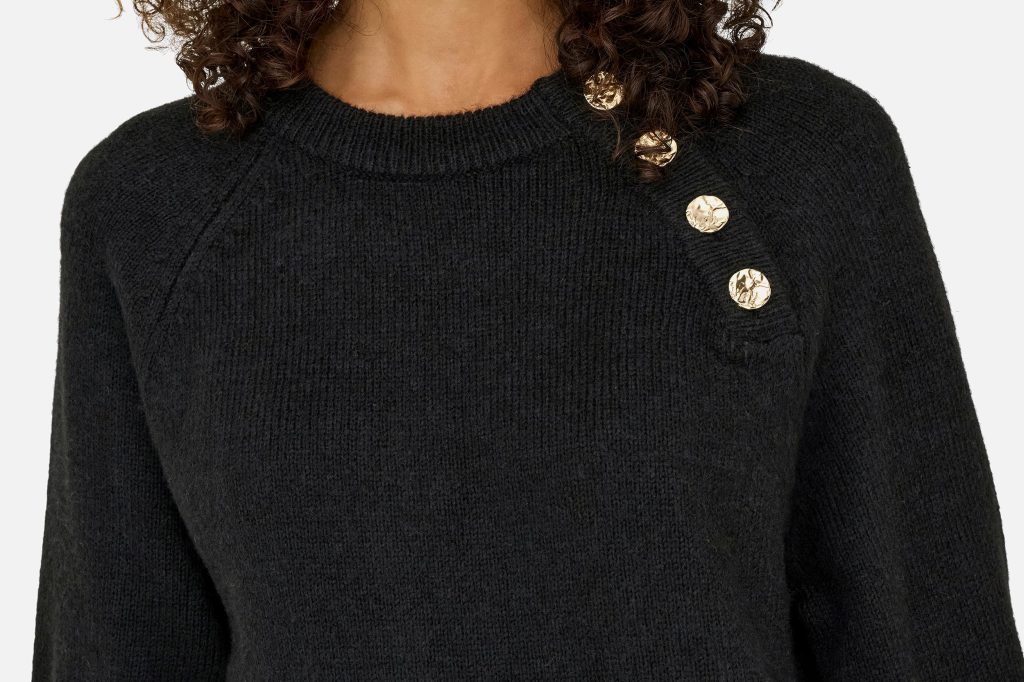 EMMA BUTTON DRESS BLACK