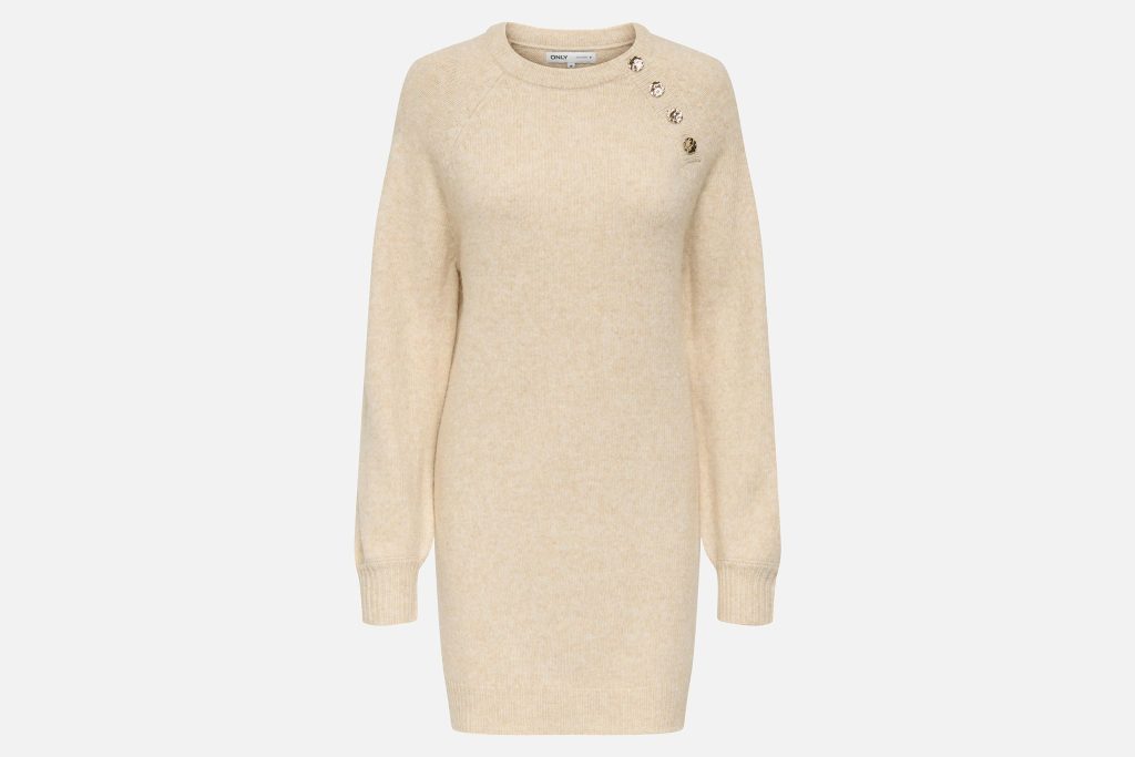 EMMA BUTTON DRESS STONE