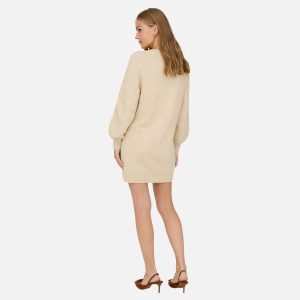 EMMA BUTTON DRESS STONE – Image 3