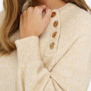 EMMA BUTTON DRESS STONE – Image 4