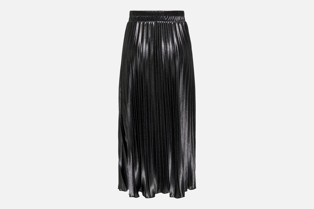 LYON PLEATED SHINE SKIRT BLACK