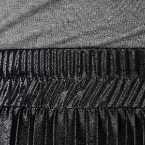 LYON PLEATED SHINE SKIRT BLACK - Image 5