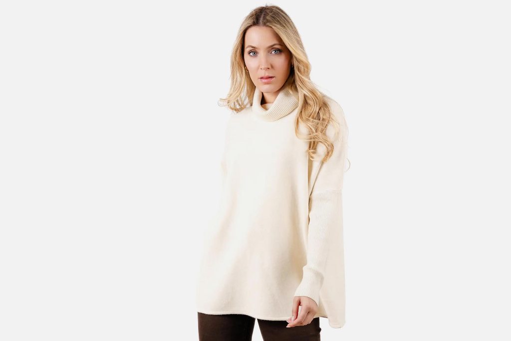 PULL TUNIQUE ROLLNECK ECRU