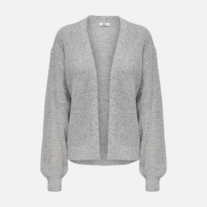 MEGAN LUREX CARDI CLOUD SILVER – Image 1