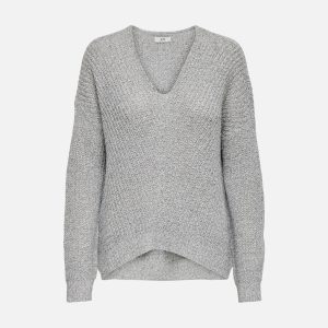 MEGAN LUREX PULL KNIT CLOUD SILVER - Image 1