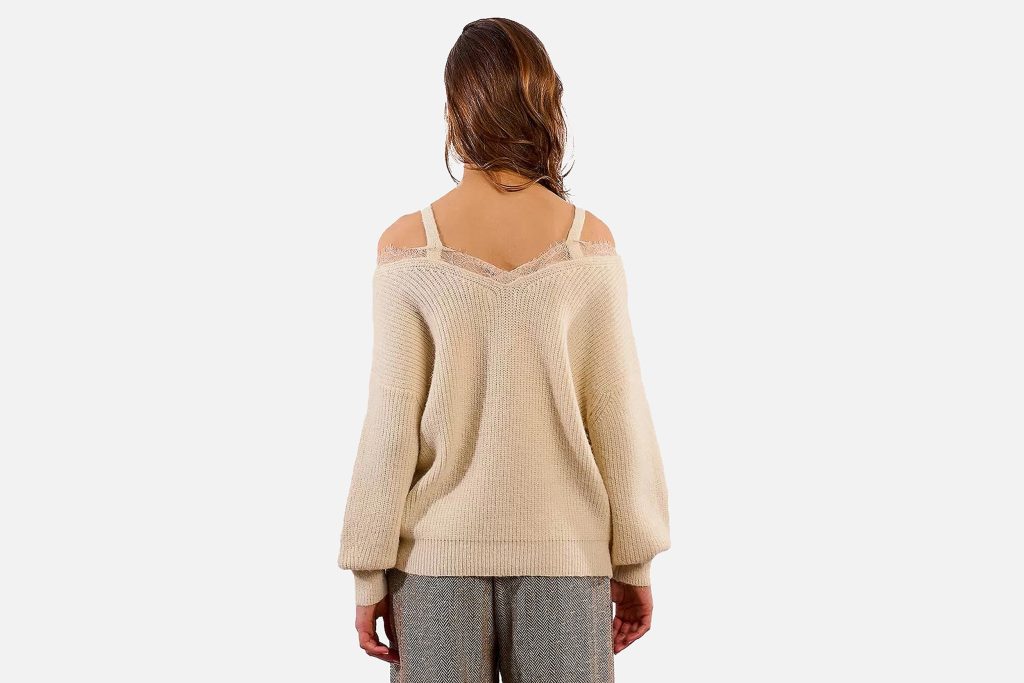 PULL BRETELLES MAILLE OFFWHITE