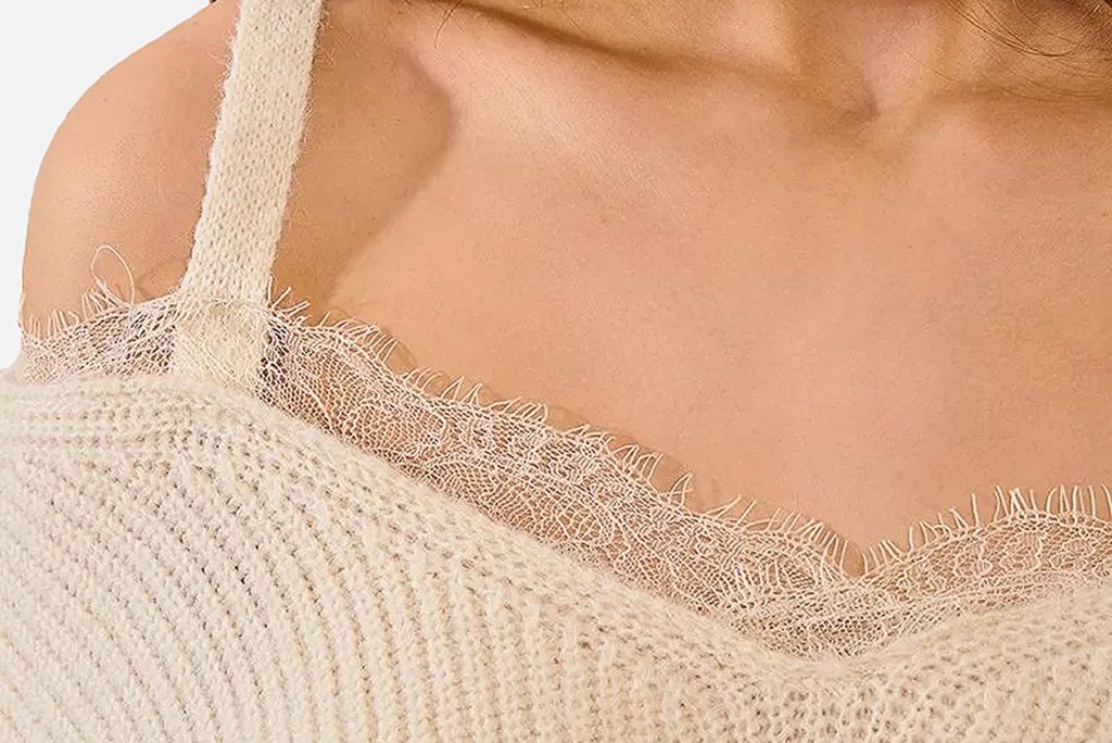 PULL BRETELLES MAILLE OFFWHITE