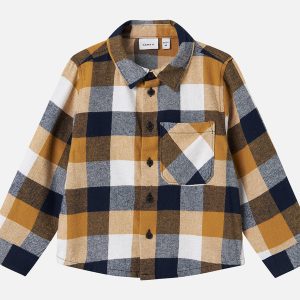 KEV SHIRT FLANNEL BROWN NAVY – Image 1